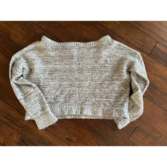Free People Womens Cropped Sweater Cotton Blend Gray Size Small Pockets - Picture 5 of 8